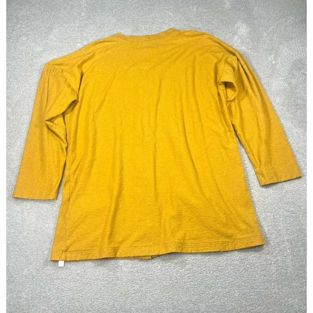 Free People Beach Mustard Yellow Cotton Button Front Cardigan Sweater Small Boho